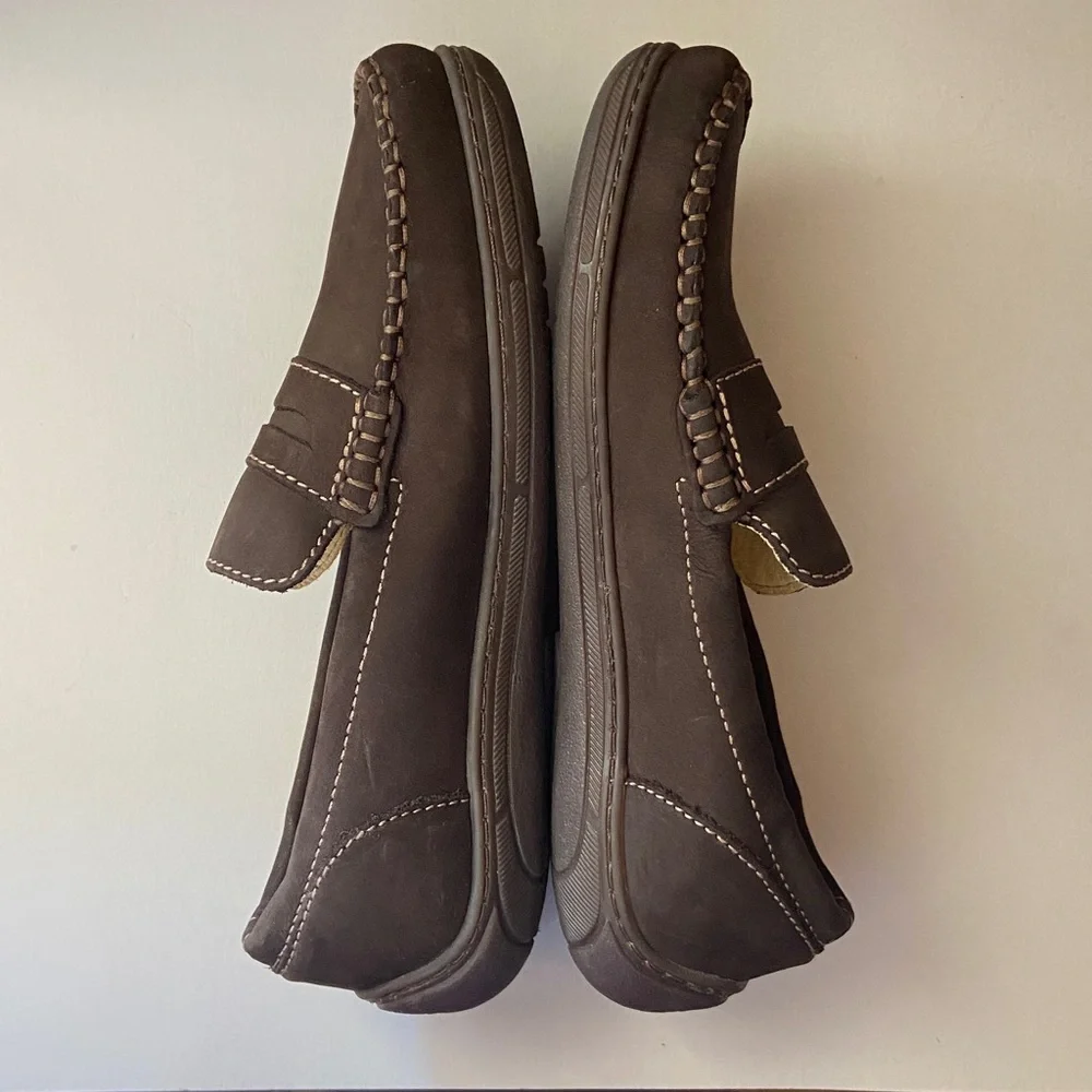 Primigi Boys Suede Loafers Preppy Casual Nubuck Brown Italian Leather Size 35
